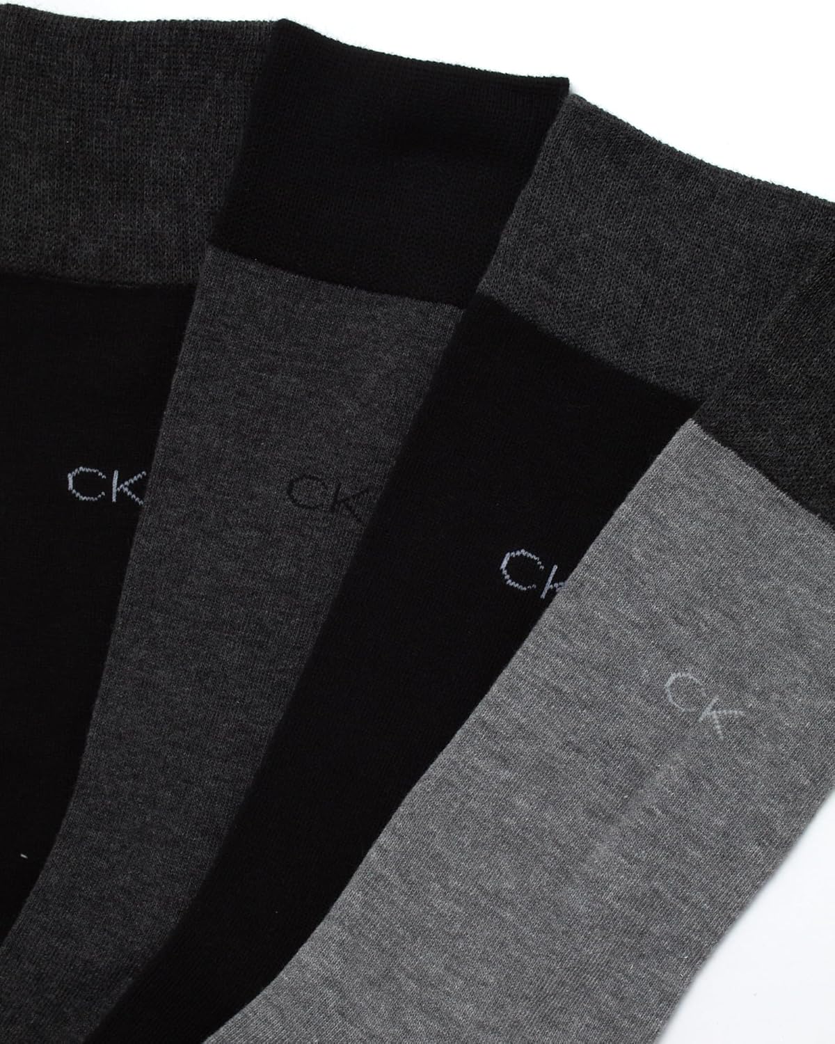 Мужские носки Calvin Klein под повседневную одежду - 8 пар мягких рабочих носков из хлопковой смеси для мужчин, для повседневного делового и официального ношения, Black Grey — фото 4