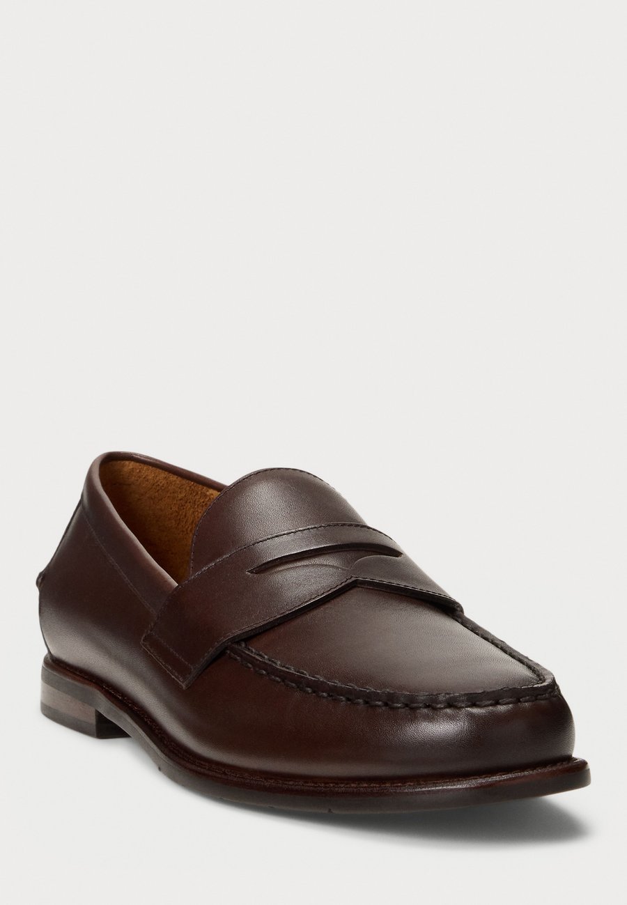 Лоферы Polo Ralph Lauren ALSTON BURNISHED LEATHER PENNY LOAFER, Dark Brown — фото 2