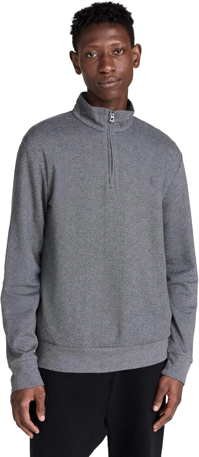 

POLO RALPH LAUREN Мужской свитер Lux Jersey с полузастежкой, Grey