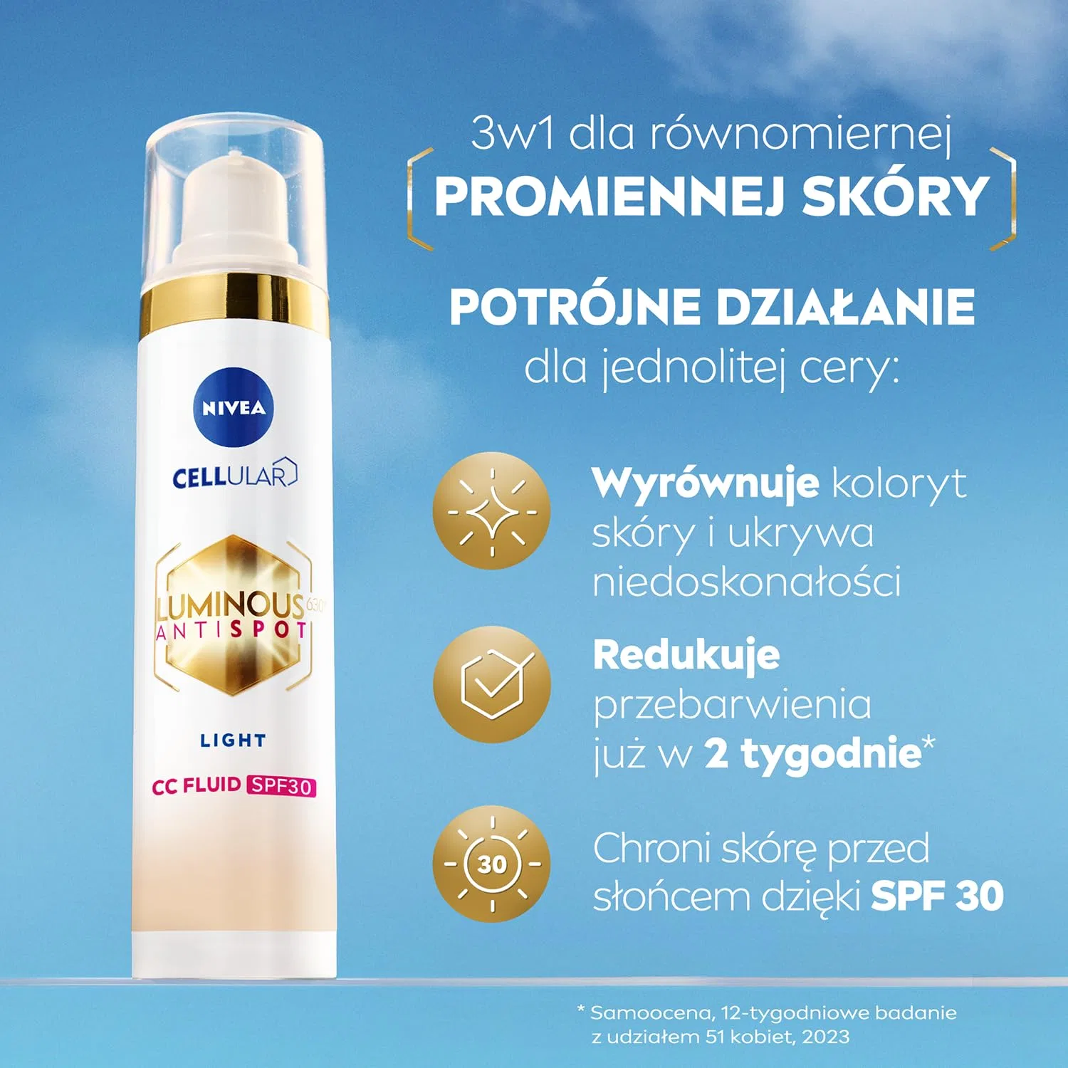 Крем для лица SPF NIVEA CC- Luminous630 против пигментации, оттенок /светлый — фото 2