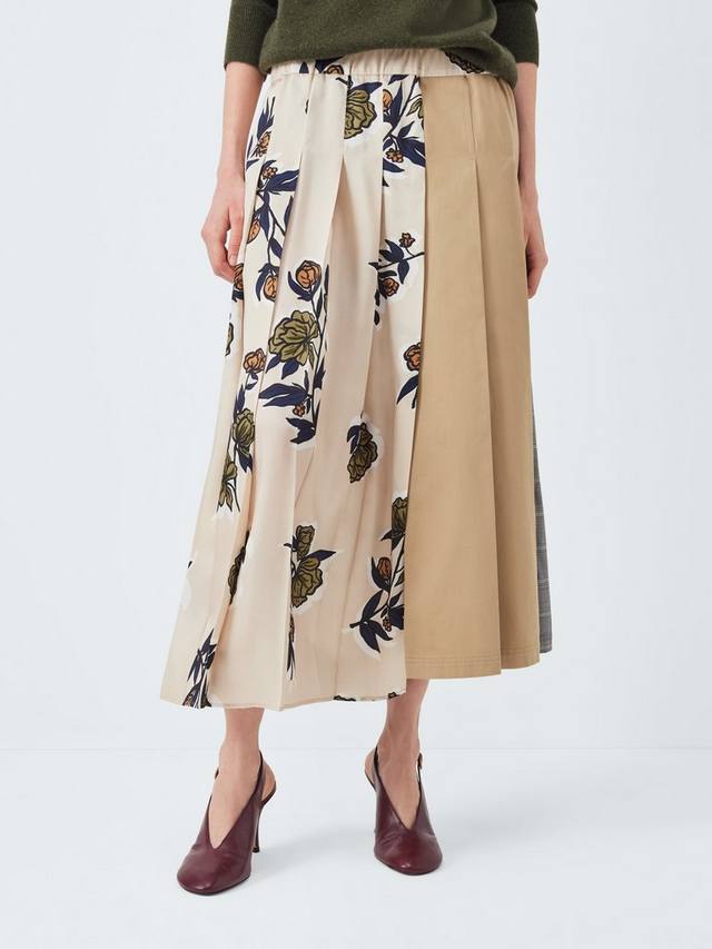 

Etra Floral Plain плиссированная миди-юбка Weekend MaxMara, Beige/Multi