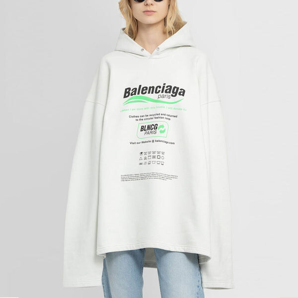 Толстовка dry cleaning boxy hoodie 'white' Balenciaga, белый — фото 2