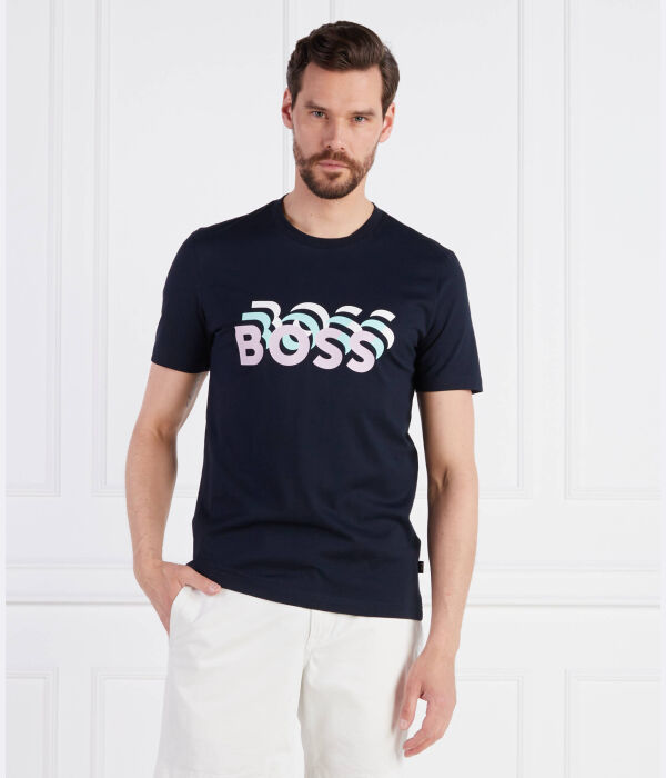 Футболка теслер 187 Slim fit Boss, черный — фото 3