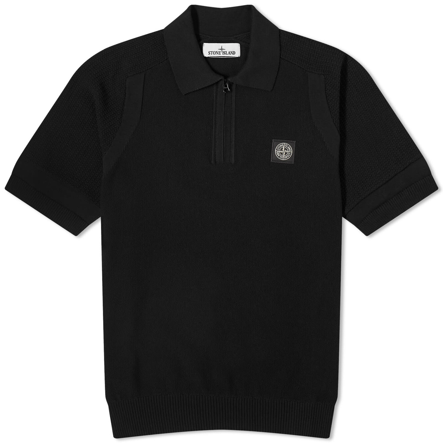 

Поло Stone Island Soft Cotton Patch Knitted Polo Shirt, черный