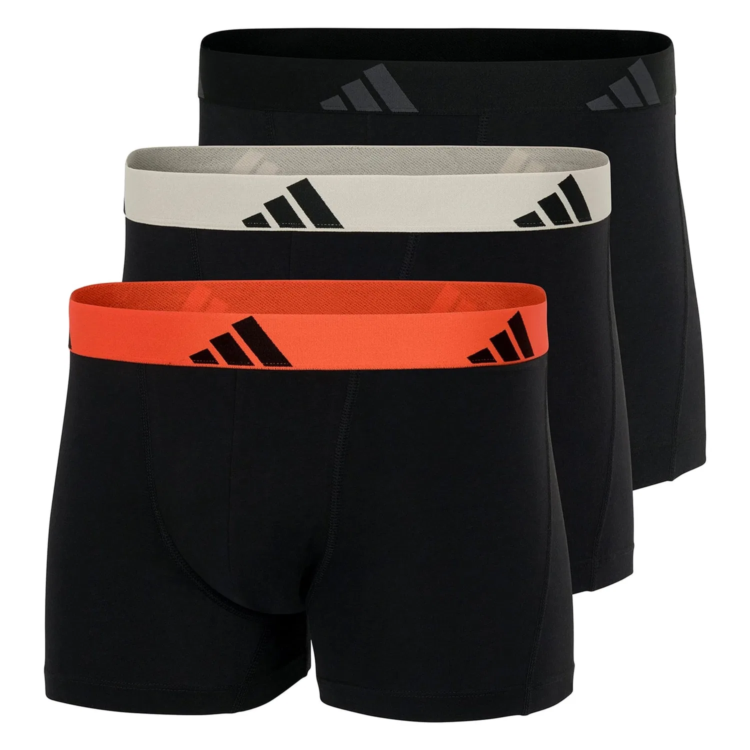 Боксеры из хлопка, 3 шт, Adidas, черный