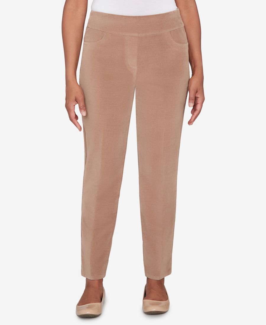 

Брюки Petite Vienna Allure Fit из вельвета с плоским передним краем, средней длины Alfred Dunner, Mocha