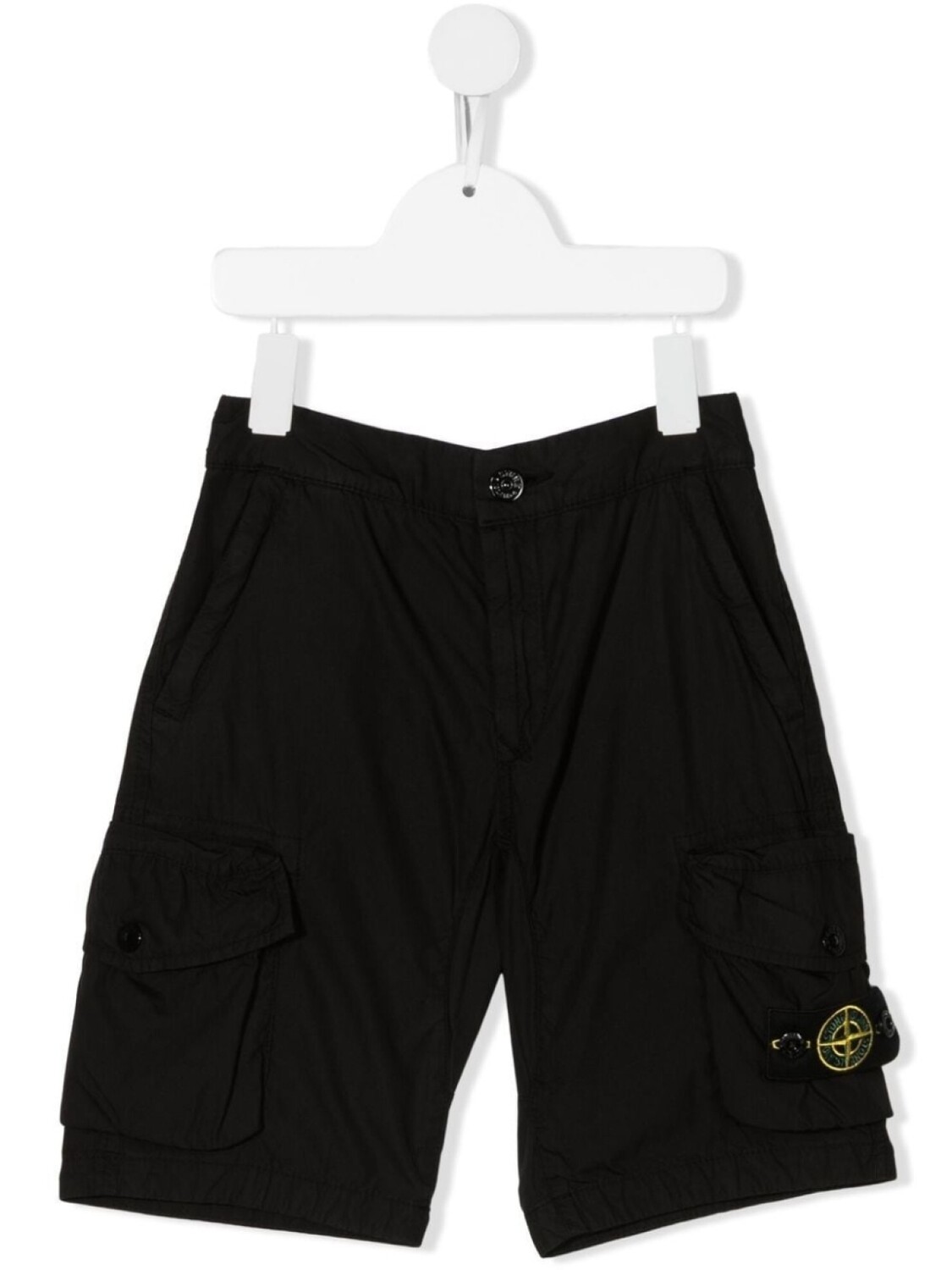 

Шорты с нашивкой-логотипом Stone Island Junior, черный