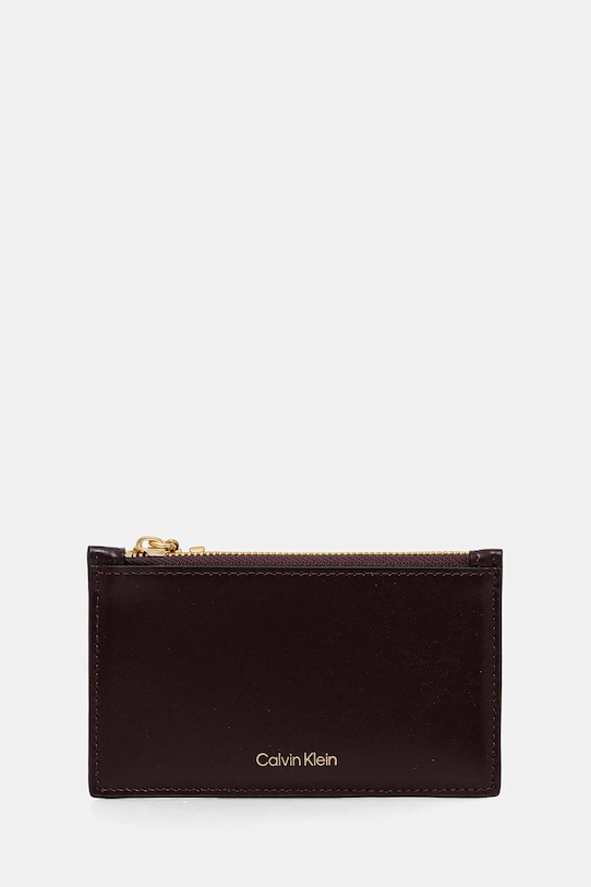 

Кожаный кошелек Calvin Klein, бордовый