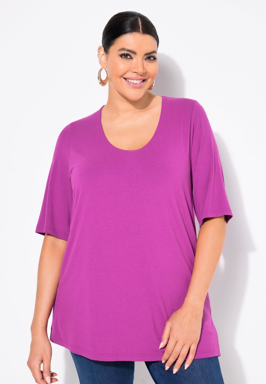 

Футболка Ulla Popken VOORKANT DUBBELLAAGS , Blackberry/Berry, Черный, Футболка Ulla Popken VOORKANT DUBBELLAAGS , Blackberry/Berry