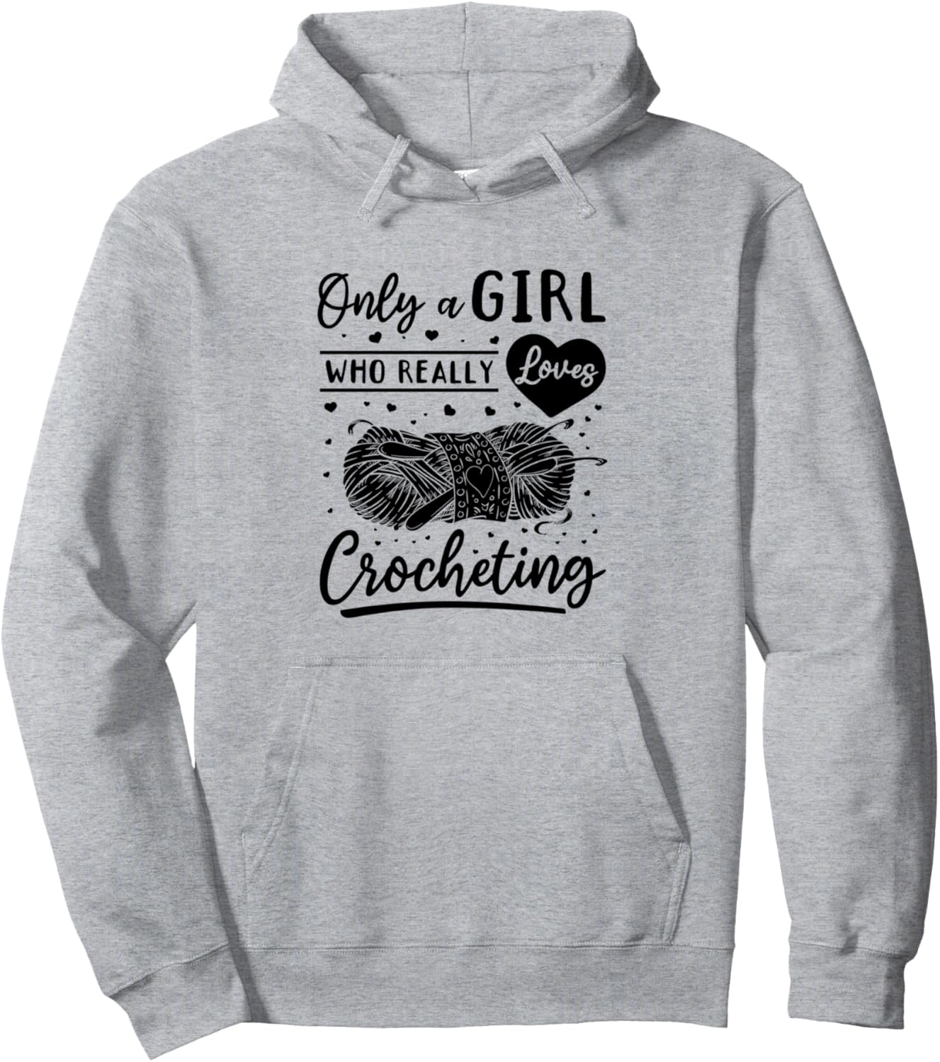

Только для девочек, которые любят вязать крючком - Худи «Вязаная девочка» Crochet Girls Crochet Lover, серый
