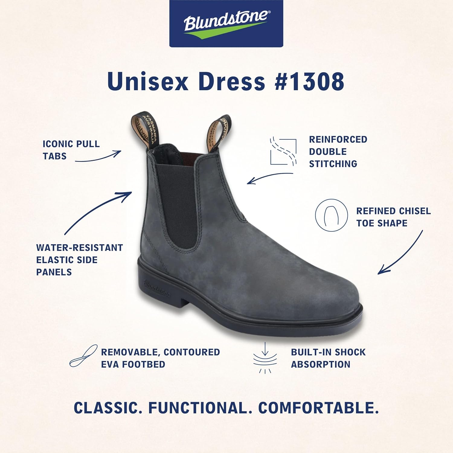 Ботинки Blundstone Dress Chelsea для мужчин и женщин, черный — фото 3