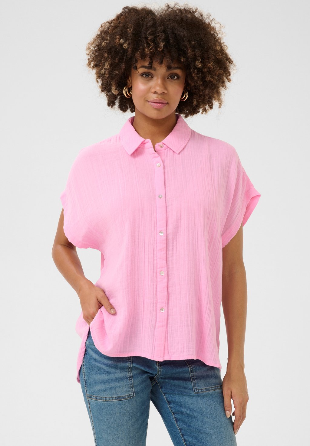 

Блузка на пуговицах CUMYRA ELINA SHORT SLEEVE Culture, розовый