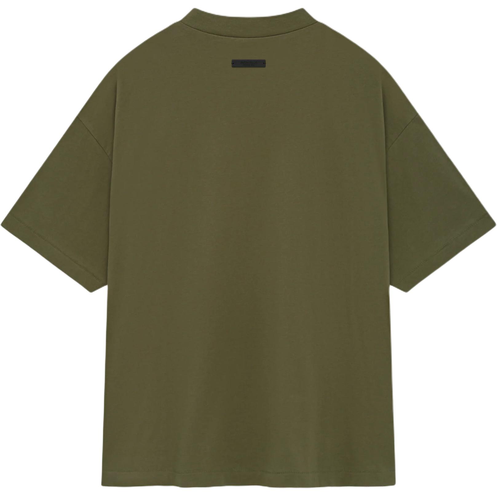 Футболка с круглым вырезом Fear Of God Essentials, цвет вечнозеленый/милитари — фото 3