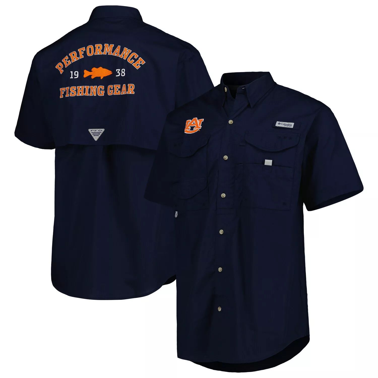 

Мужская рубашка на пуговицах Columbia Navy Auburn Tigers Bonehead