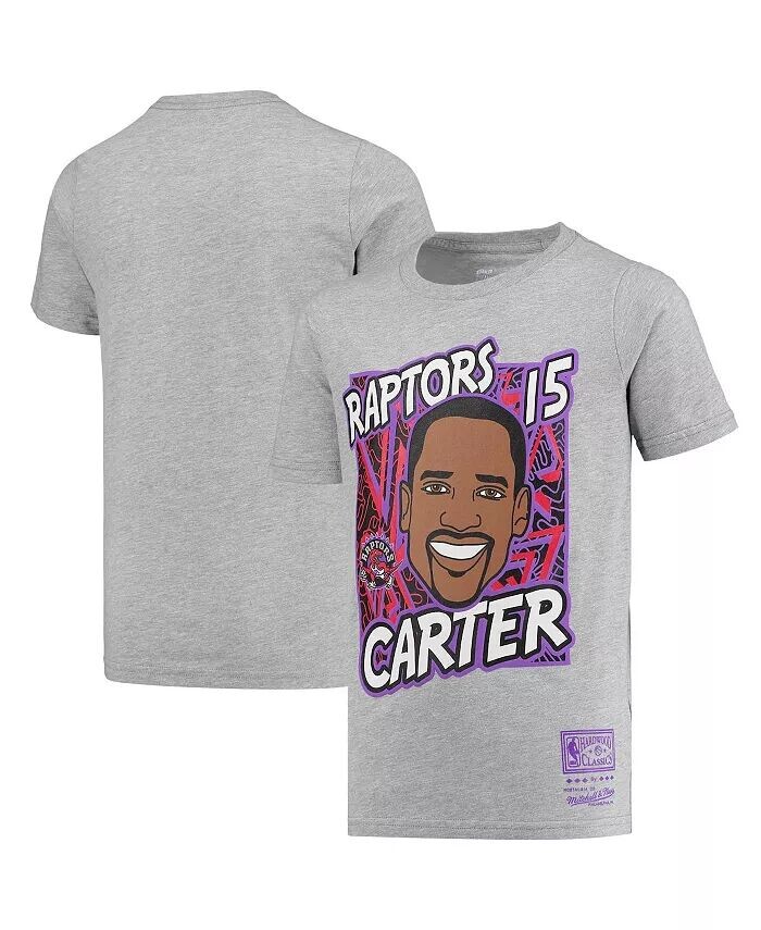 

Серая футболка Big Boys Vince Carter Toronto Raptors Hardwood Classics King of the Court Player Mitchell & Ness