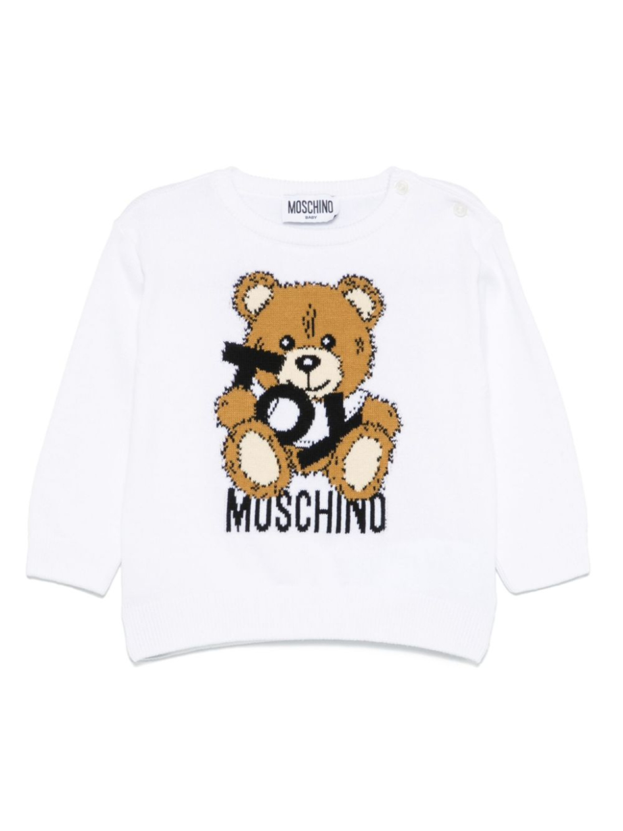 

Moschino Kids свитер с узором Teddy Bear, белый