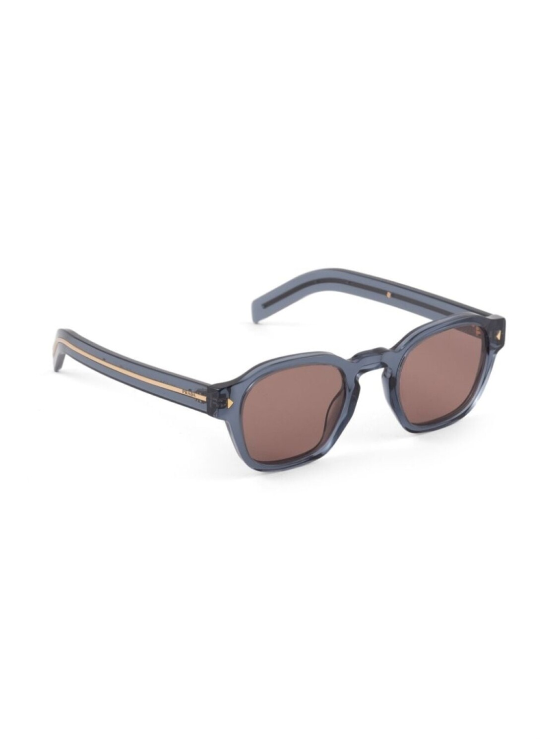 Prada Eyewear солнцезащитные очки в квадратной оправе с полосками на дужках и логотипом, синий — фото 2