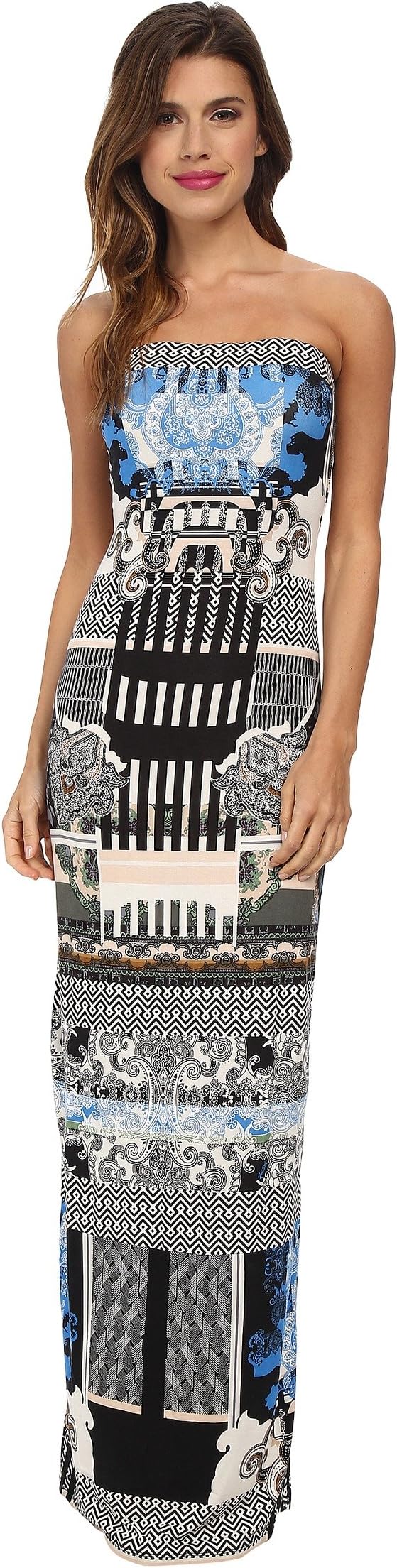 

Платье Hale Bob Spring In The City Tube Top Maxi Dress, синий