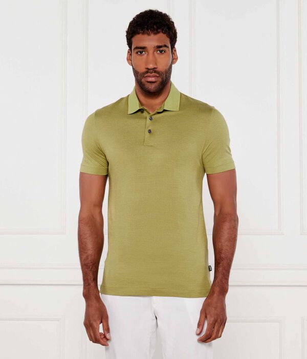 

Рубашка поло h-pitton 145 Slim fit Boss, зеленый