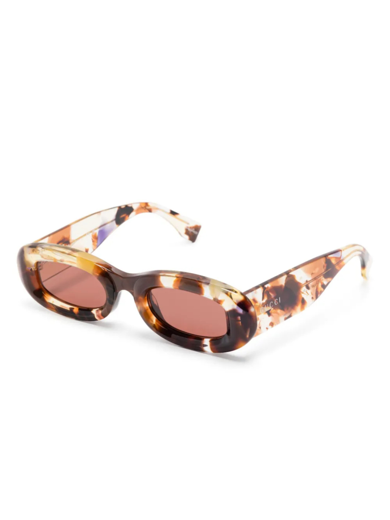 Солнцезащитные очки в овальной оправе Gucci Eyewear, коричневый — фото 2