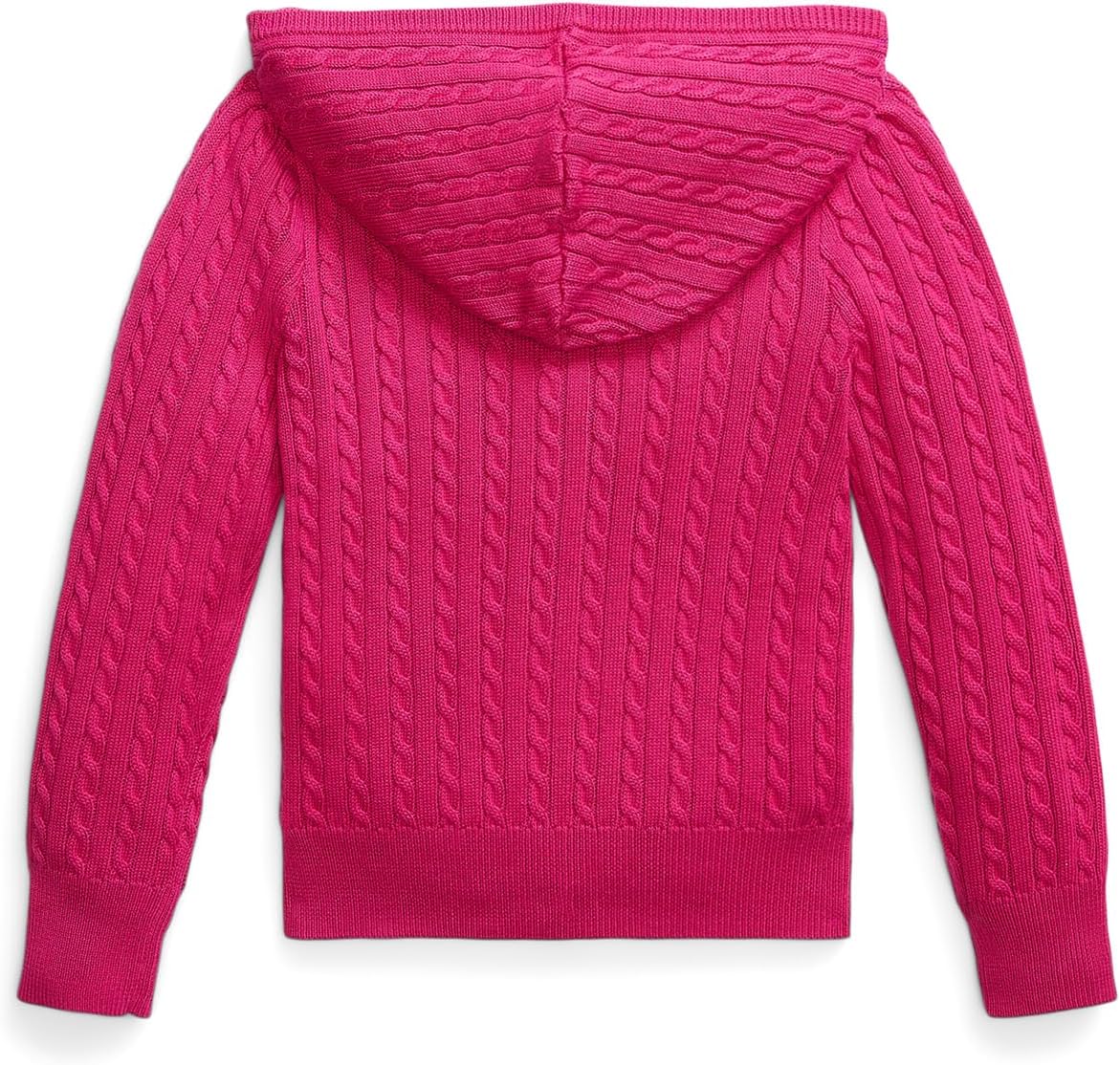

Худи Polo Ralph Lauren Kids Mini-Cable Cotton Full Zip Hoodie, цвет Preppy Pink
