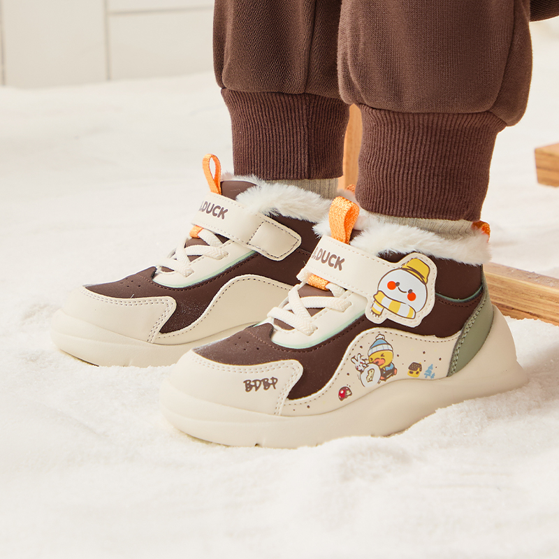 B.Duck Желтые утиные легкие амортизирующие утепленные кроссовки mid top для детей 3-7 лет — фото 4