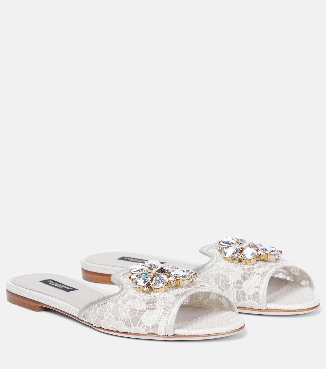 Декорированные кружевные босоножки Bianca Dolce&Gabbana, белый