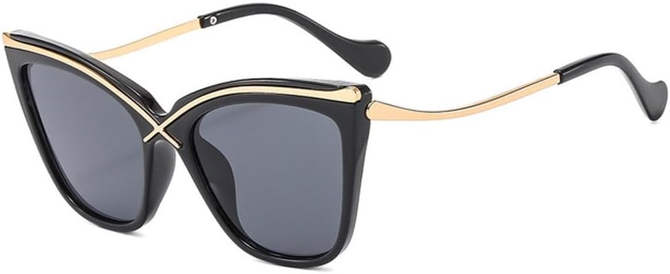 

Модные солнцезащитные очки «кошачий глаз» для женщин, винтажные градиентные оттенки, роскошная оправа для солнцезащитных очков с защитой от УФ-излучения UV400 TVTBBVV, Black
