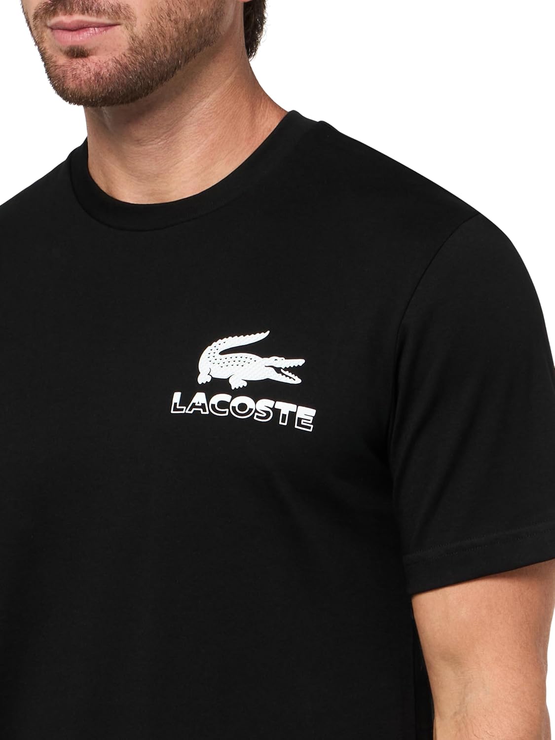 Футболка Lacoste, мужская, с графическим принтом, черный — фото 3