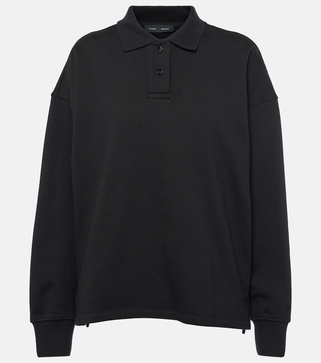 

Рубашка-поло Brooks из хлопкового махрового джерси Proenza Schouler, черный