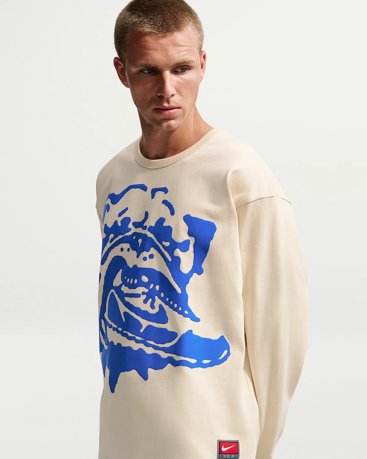 Мужская футболка Nike Life средней плотности, Coconut Milk/Game Royal — фото 3