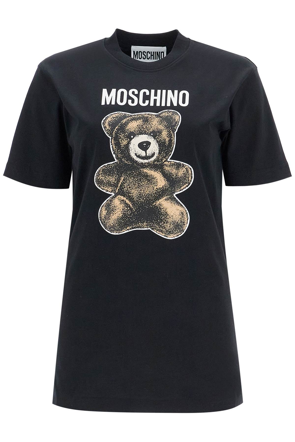 

Женская футболка Moschino с принтом плюшевого мишки, черный