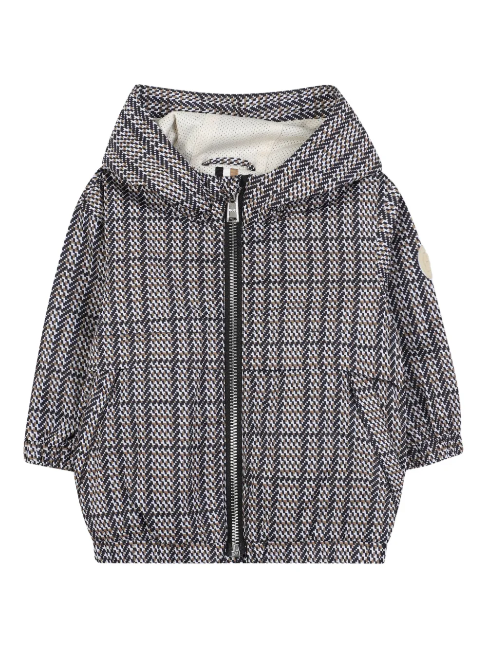 

Клетчатая куртка с капюшоном BOSS Kidswear, черный