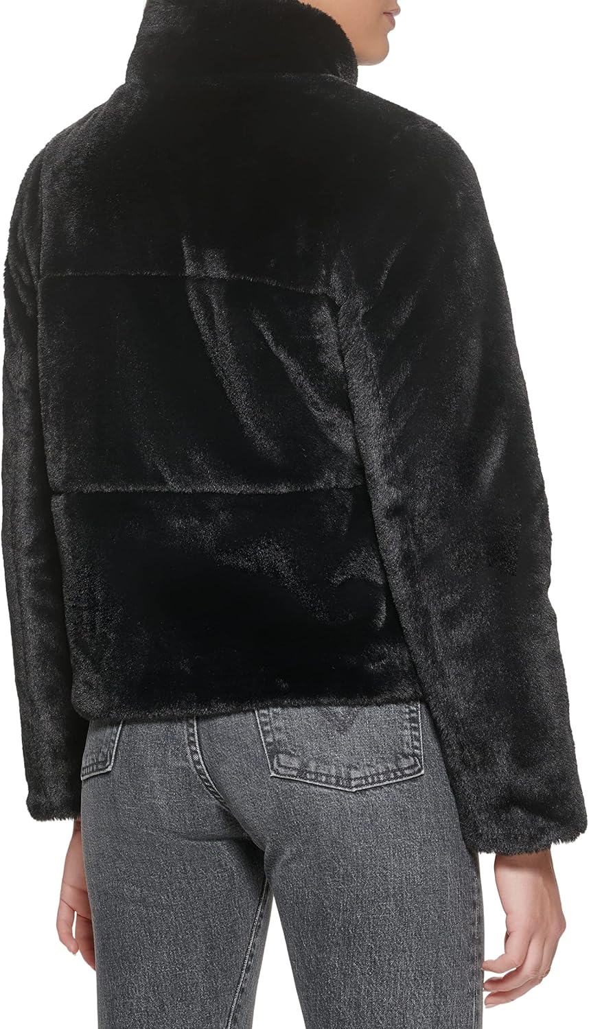 Женская стеганая куртка Levi's Breanna из искусственного меха (стандартные и большие размеры), Black Faux Fur — фото 2