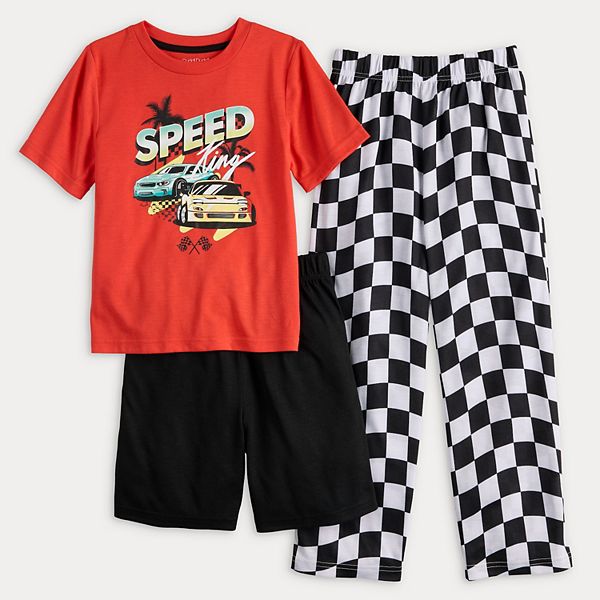 

Детский комплект пижамы для мальчиков 4-16 лет Cuddl Duds, Red Race Car