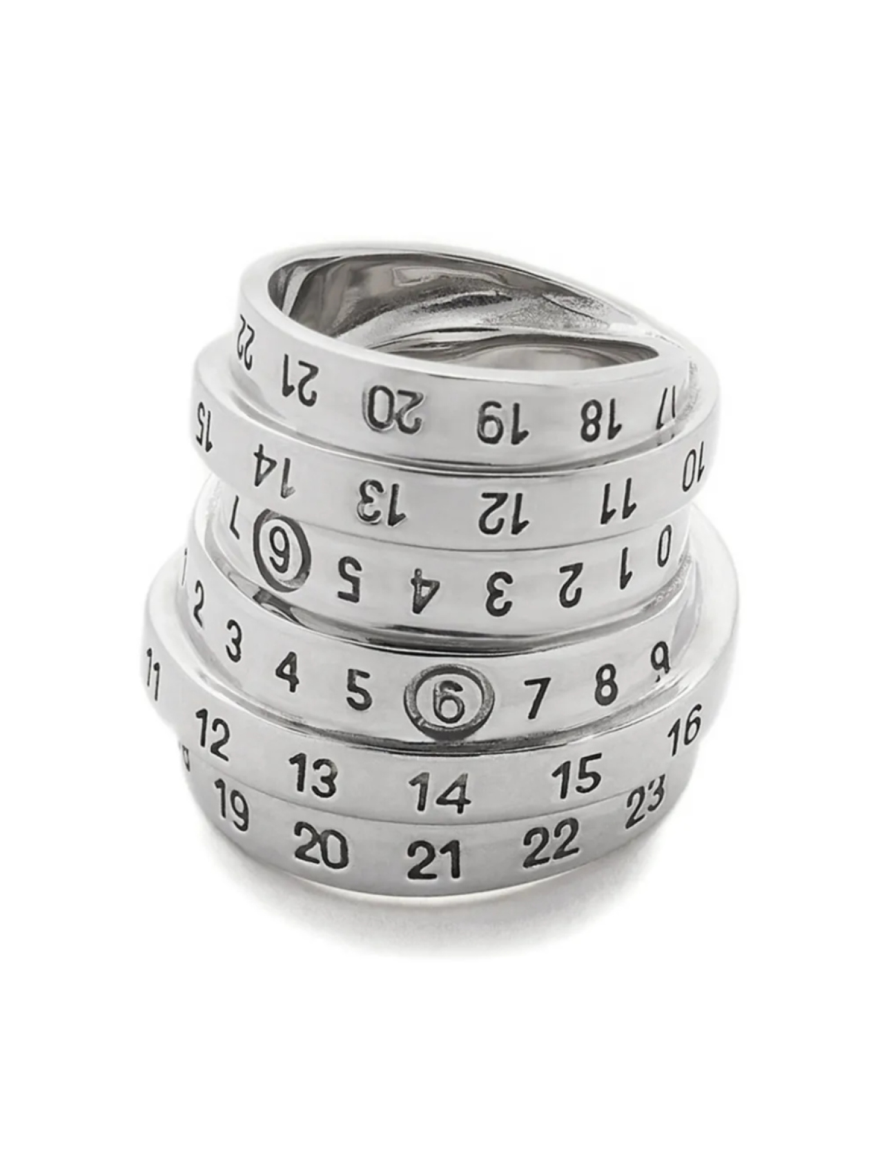

MM6 Maison Margiela кольцо Numeric, серебряный
