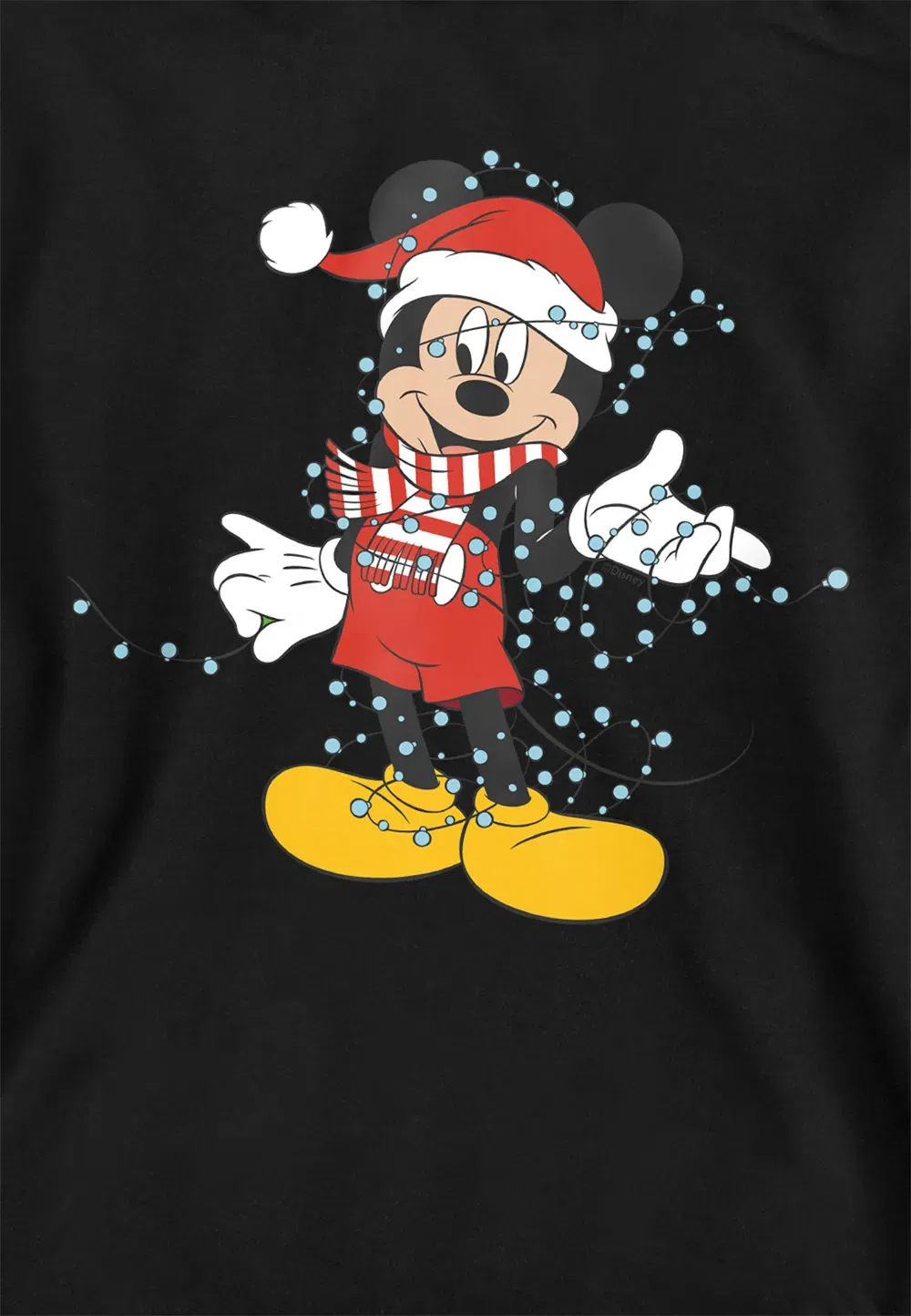 Детская толстовка Mickey Mouse Christmas Lights, Disney, черный — фото 2