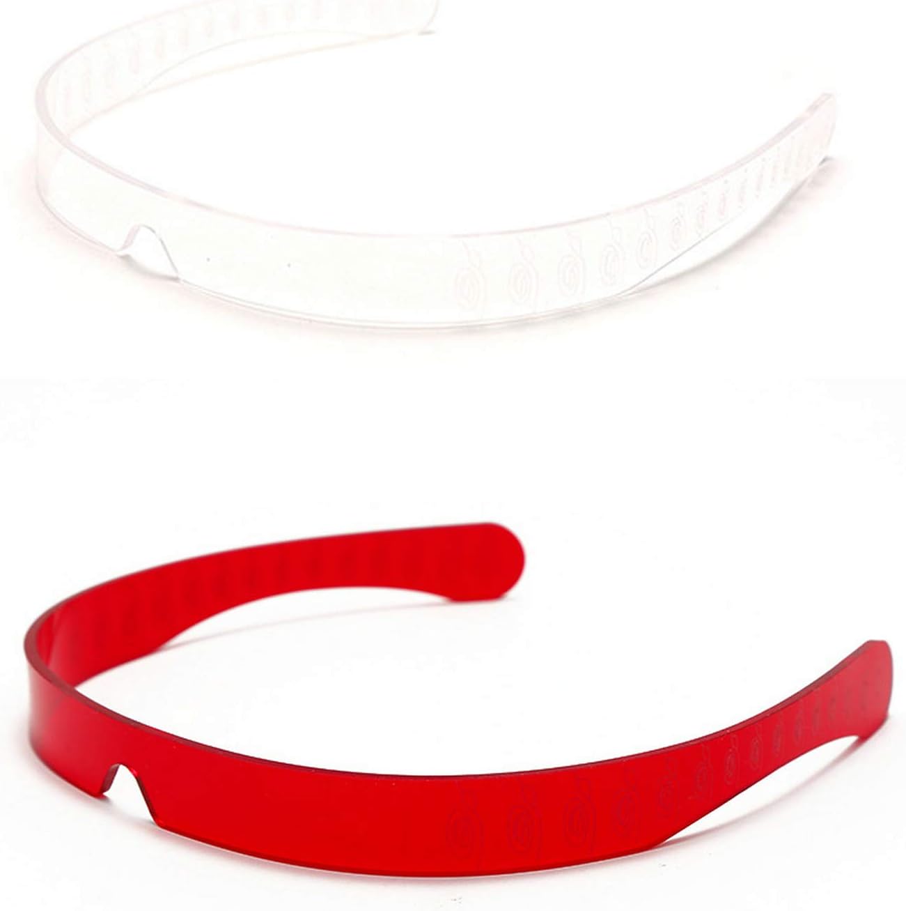 

Панк-очки с козырьком, футуристические солнцезащитные очки-щит, зеркальные очки-циклопы для женщин и мужчин, аксессуары для вечеринок и Хэллоуина willochra, 2pack Clear&red