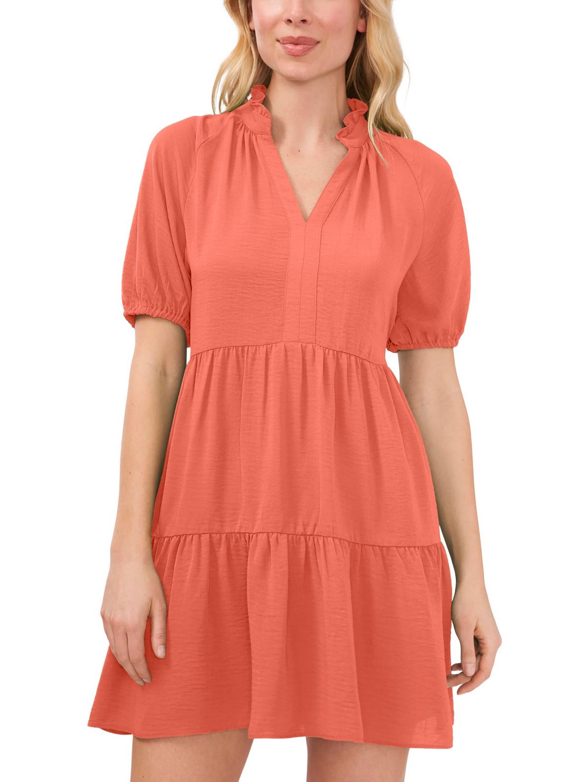 

Женское короткое мини-платье с V-образным вырезом CeCe, цвет cameo coral