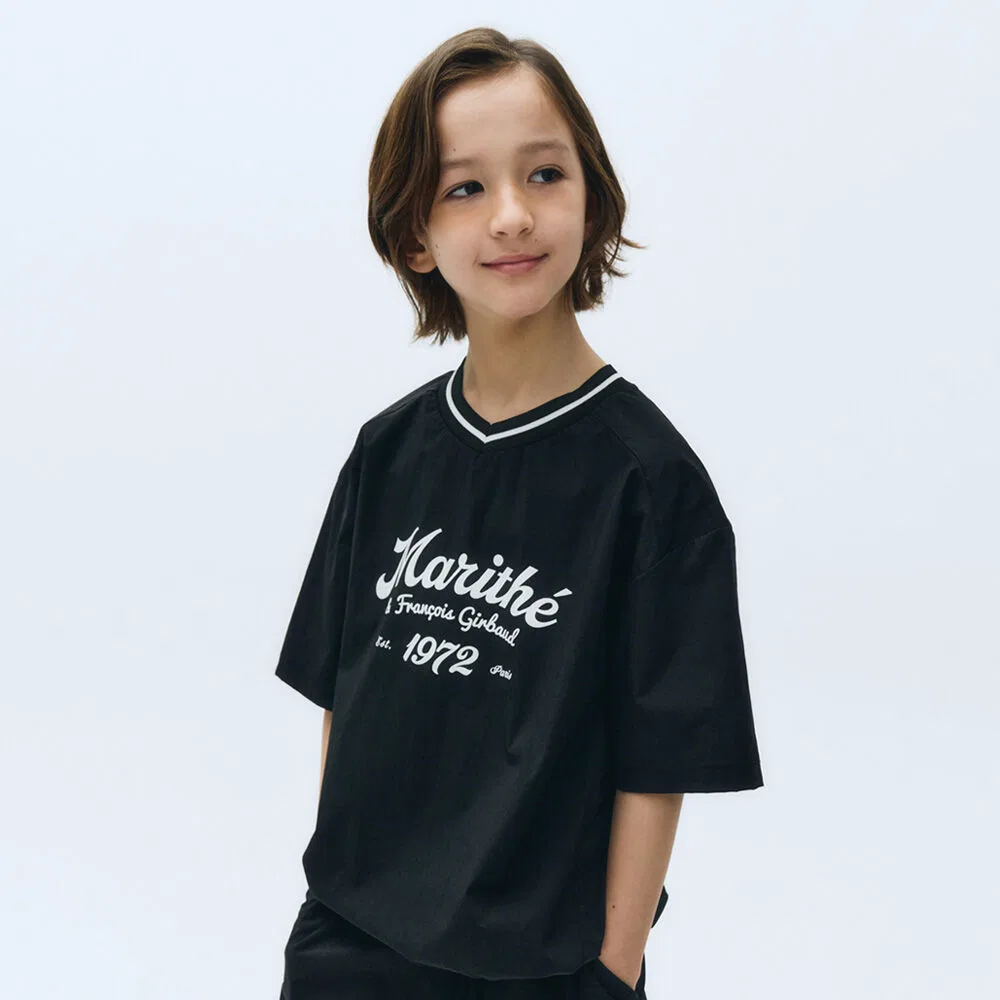 Детская футболка из нейлона чёрная от Marithé Kids
