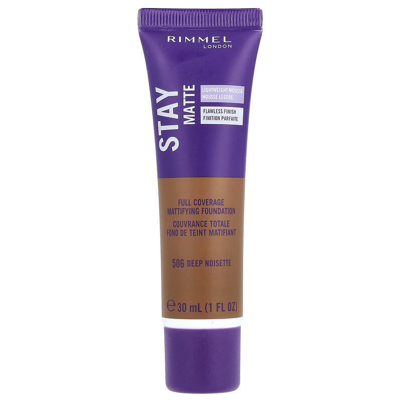 

Rimmel London, Stay Matte, матирующая основа для полного покрытия, насыщенный оттенок 506, 30 мл (1 жидк. унц.)