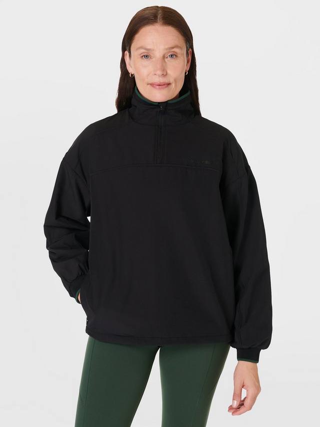 

Теплая куртка на флисовой подкладке с наполовину застегивающейся молнией Sweaty Betty, черный