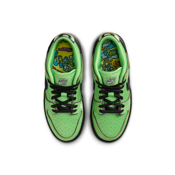Кроссовки (PS) Nike x The Powerpuff Girls SB Dunk Low Pro QS 'Buttercup', зеленый — фото 4