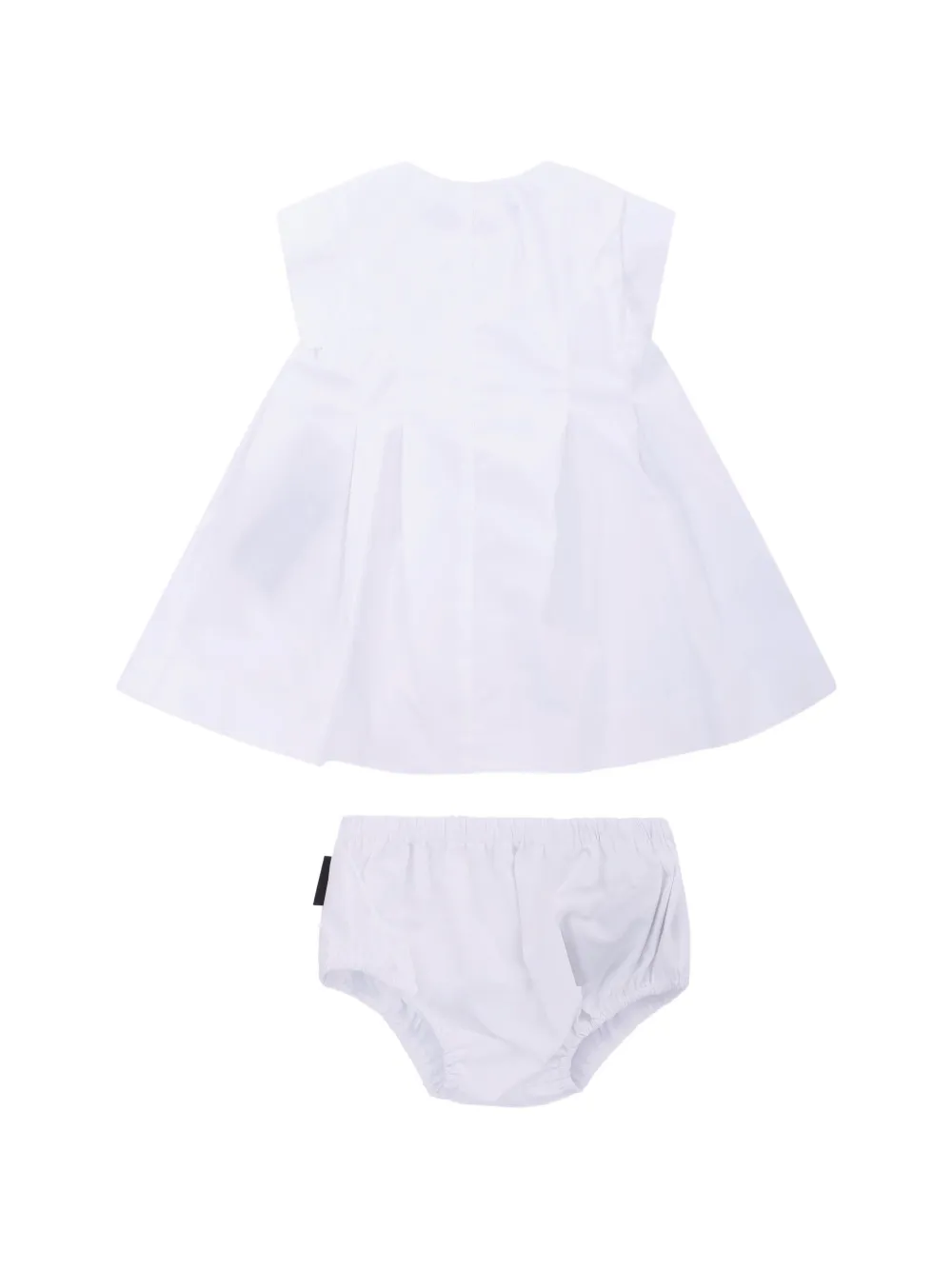 Платье с короткими рукавами и пуговицами Balmain Kids, белый — фото 2
