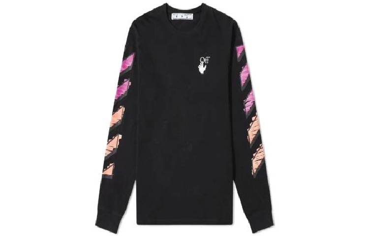 Off-White Футболка с длинным рукавом OFF WHITE с диагональными полосками — фото 4