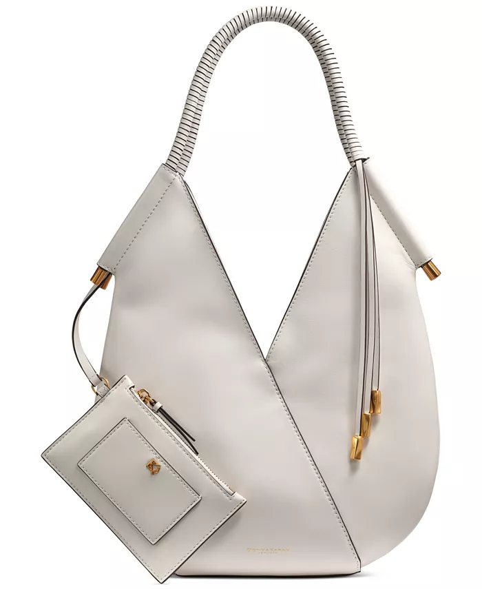 

Сумка Baldwin Shoulder с кожаной оберткой и круглой ручкой Donna Karan New York, белый