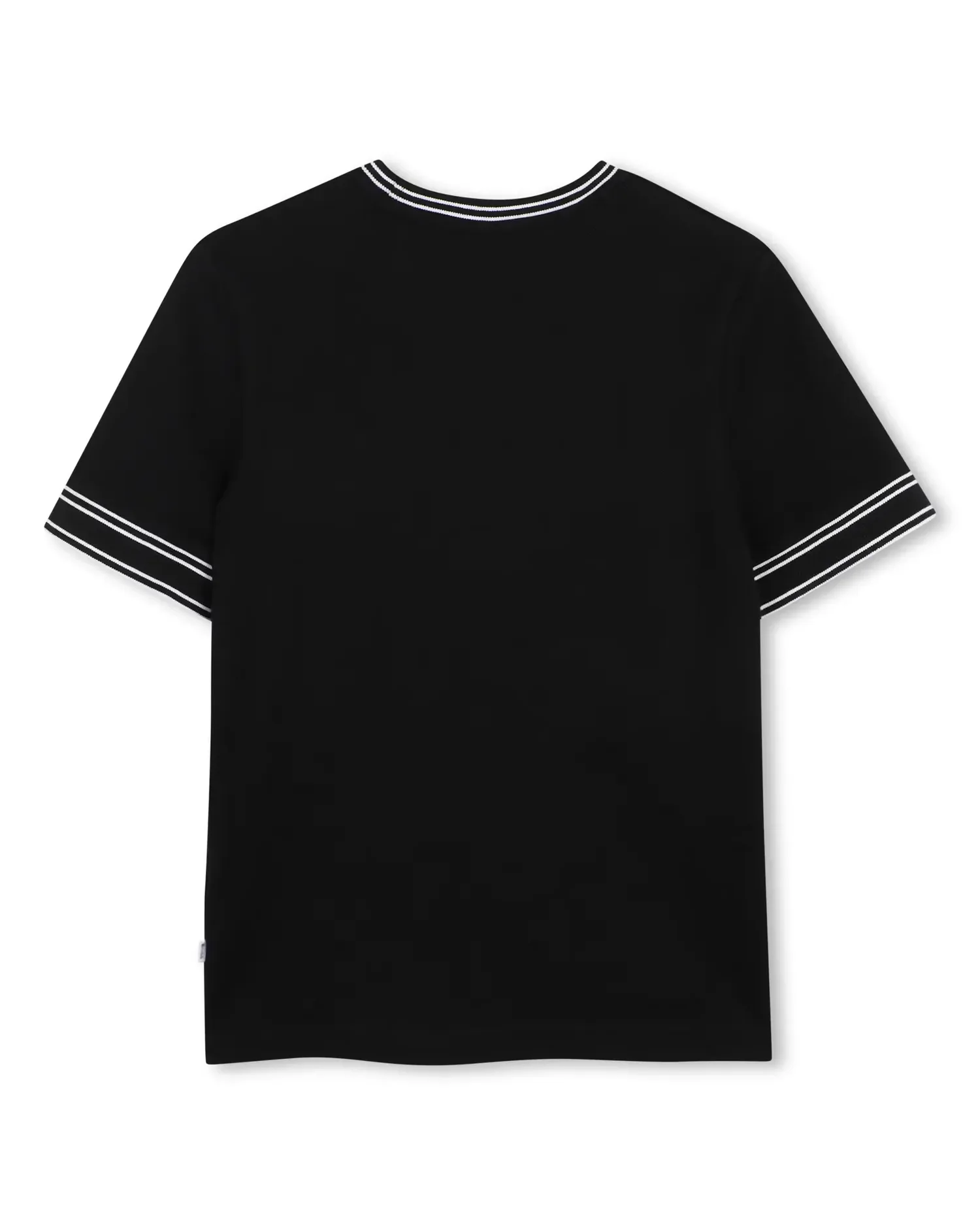Детская футболка с коротким рукавом из однотонного хлопка BOSS Kidswear, черный — фото 3