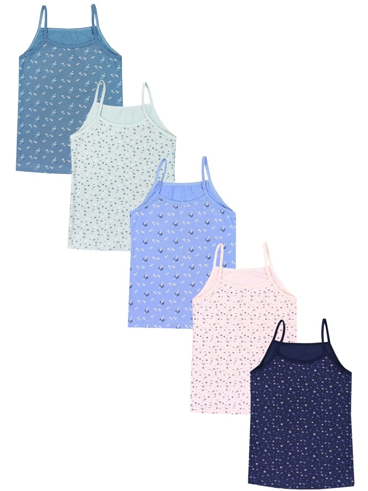 

TupTam Комплект из 5 маек-топов на тонких бретелях для девочек, сине-зеленый