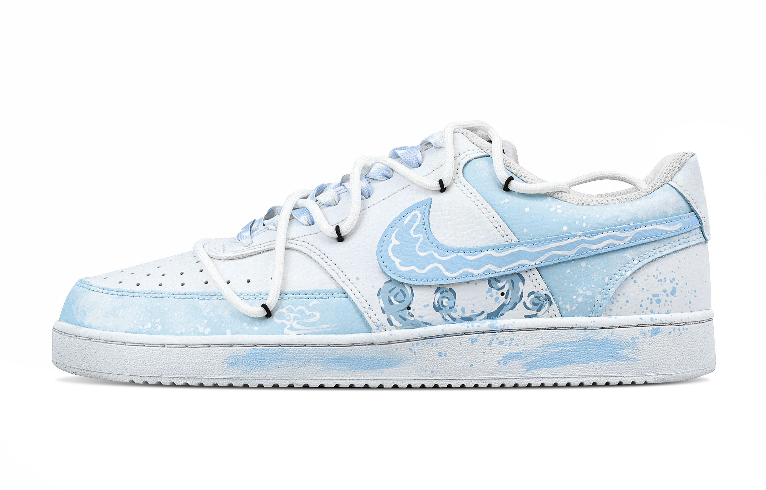 

Nike Кроссовки Court Vision 1 Summer Wave с низким верхом, противоскользящие, износостойкие, мужские, светло-синие