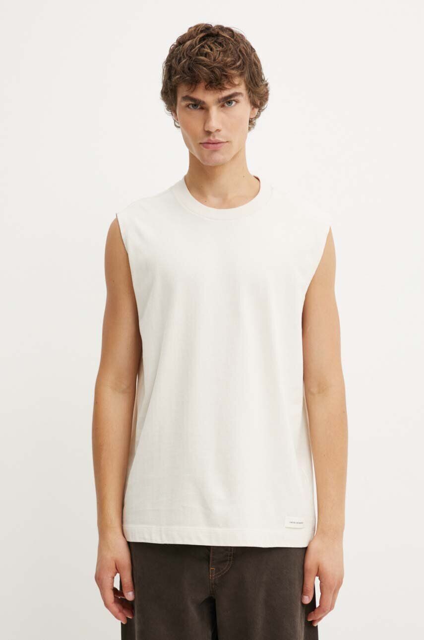 

Хлопковая футболка Abercrombie & Fitch, бежевый